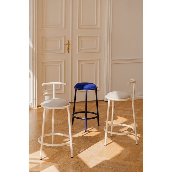 Bež metalna barska stolica (visine sjedala 68 cm) Hogo – noo.ma-image-2