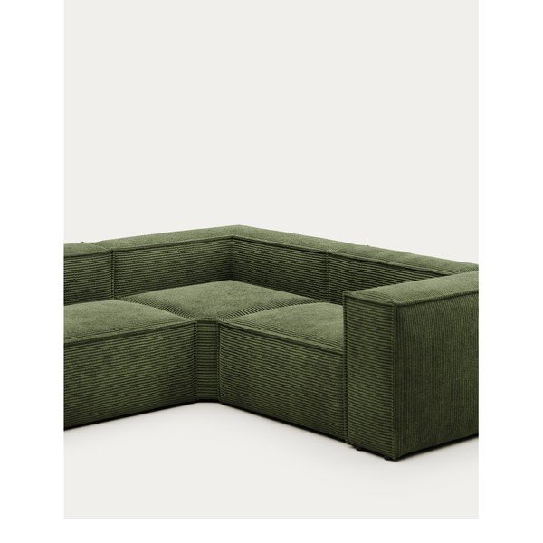 Zelena kutna garnitura od samta Blok – Kave Home-image-4