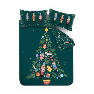 Tamno zelena posteljina za bračni krevet/za produženi krevet 200x200 cm Nutcracker – Catherine Lansfield