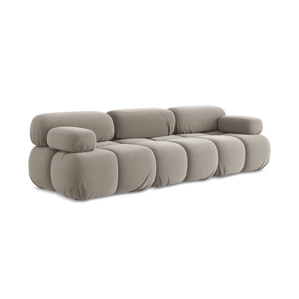 Bež baršunasti sofa 285 cm Lokua – Makamii-image-3