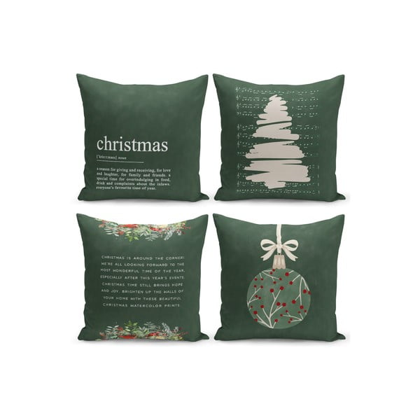 Set od 4 božićne ukrasne jastučnice Kate Louise Christmas Noel, 43 x 43 cm