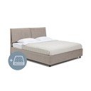 Tapecirani bračni krevet u taupe boji s prostorom za pohranu s madracem/letvičastim okvirom 160x200 cm Myra Pillow - Bonami Selection