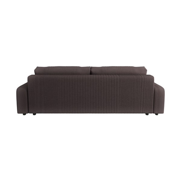 Smeđa sklopiva/s prostorom za odlaganje sofa od samta 234 cm Sara – Ropez-image-2