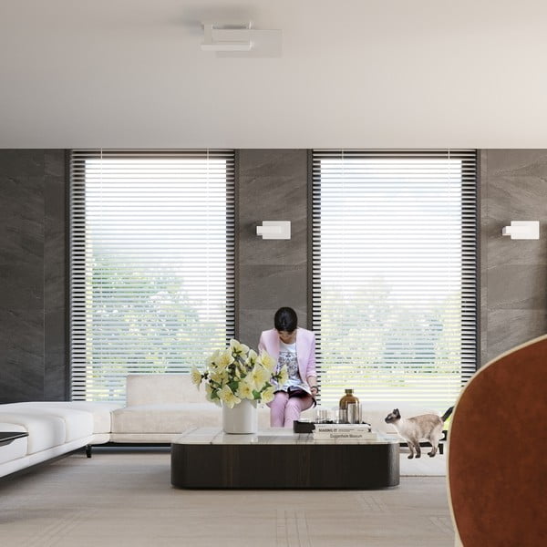 Bijela stropna svjetiljka sa staklenim sjenilom 40x47.5 cm Parola – Sollux-image-3