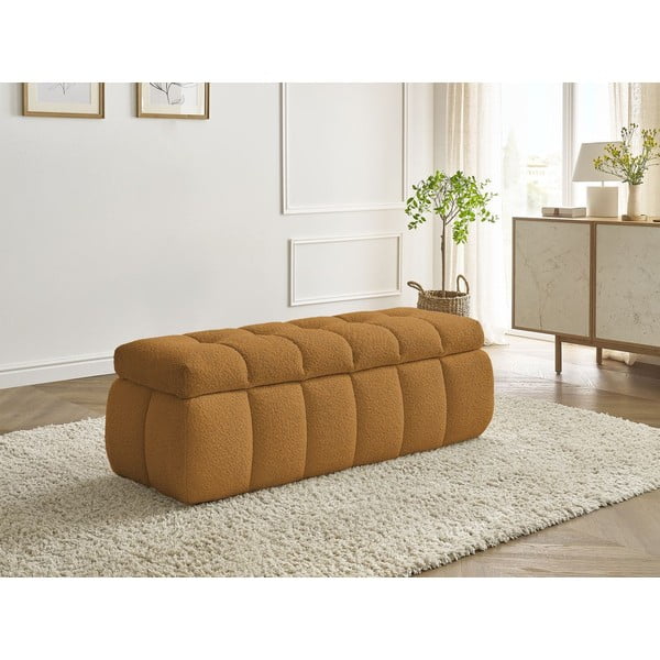 Senf žuta klupa od bouclé tkanine Mont Blanc – Bobochic Paris-image-1