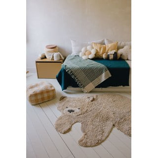 Bež periv/ručno rađen pamučan dječji tepih 120x122 cm Bear – Lorena Canals