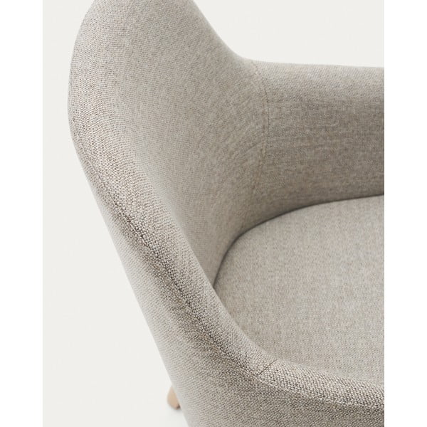 Bež podstavljena blagovaonska stolica s naslonima za ruke Nelida – Kave Home-image-3