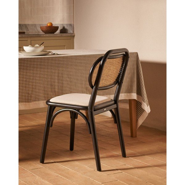 Crna/bež blagovaonska stolica Doriane – Kave Home-image-1