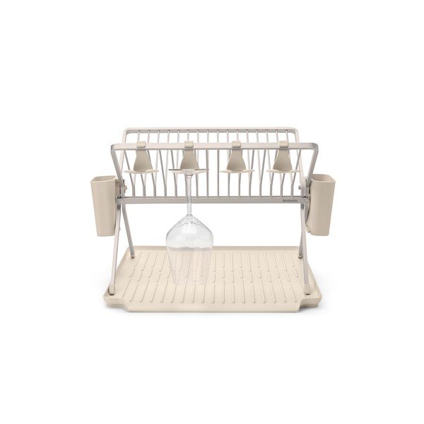 Bež metalni dvoetažan ocjeđivač za posuđe 42x51 cm – Brabantia