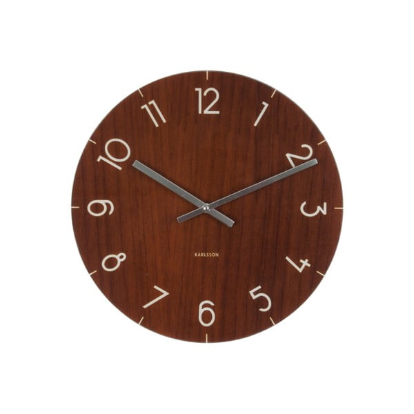 Tamnosmeđi sat Karlsson Glass Wood, ⌀ 17 cm