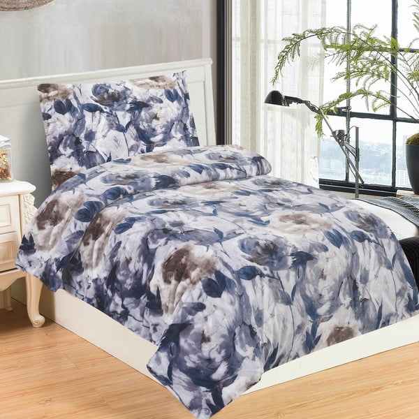 Ljubičasta posteljina za krevet za jednu osobu od mikropliša 140x200 cm Riana – My House