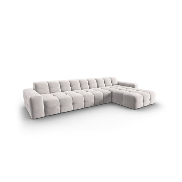 Svjetlo siva baršunasta kutna garnitura (desni kut) Kendal - Micadoni Home-image-3