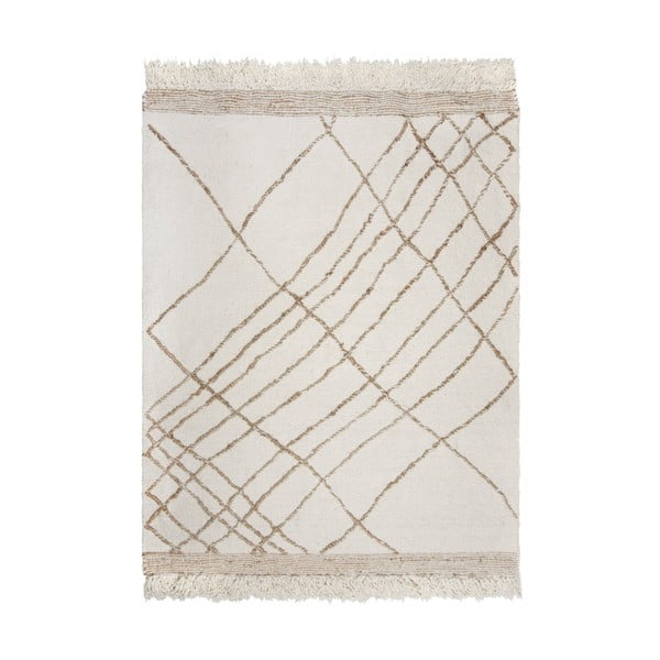 Krem ručno rađen tepih od mješavine vune 120x170 cm Astera Linear – Flair Rugs
