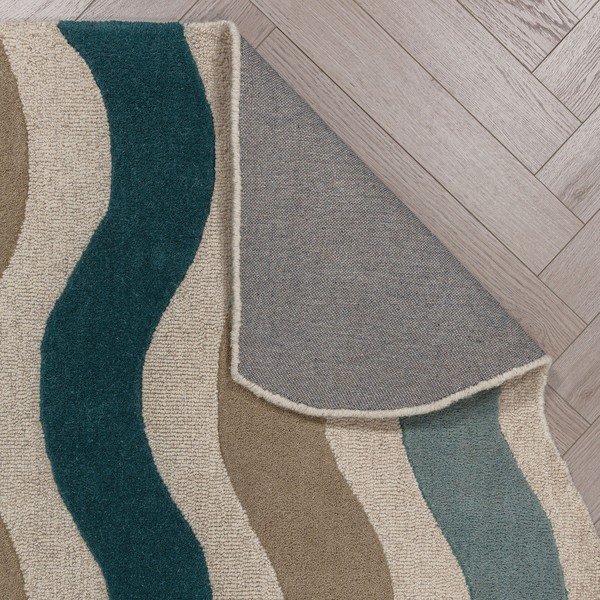 Plavi ručno rađen vunen tepih 140x200 cm Cascade Wool – Flair Rugs-image-3