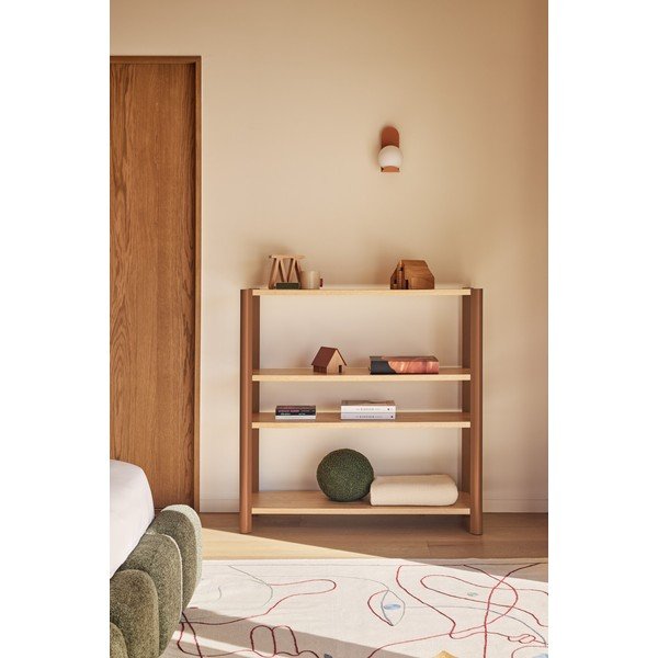 Ciglasti/u svijetloj prirodnoj boji regal u dekoru hrasta 126x128x43 cm Bona – Teulat-image-1