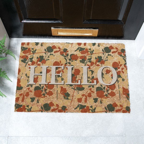 Otirač od kokosovih vlakana 40x60 cm Hello Floral – Artsy Doormats-image-2