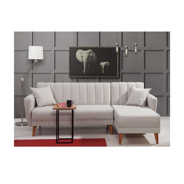 Bijela sklopiva kutna garnitura (s desnim kutom) Aqua – Balcab Home-image-2