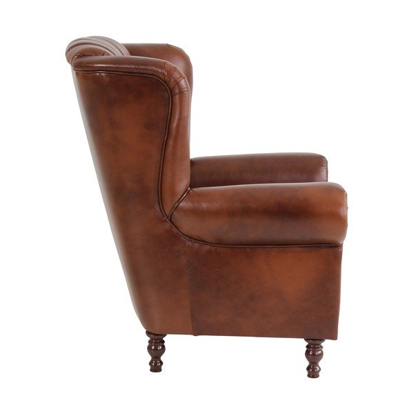 Smeđa kožna fotelja Max Winzer Vary-image-2