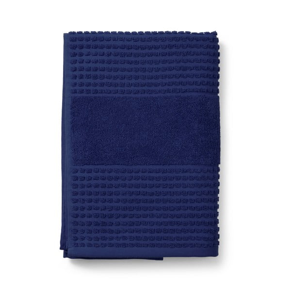 Tamno plavi ručnik od organskog pamuka od frotira 70x140 cm Check – JUNA