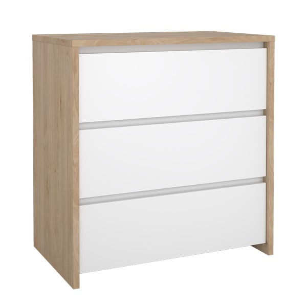 Bijela/u prirodnoj boji komoda u dekoru hrasta 80x84x48 cm Next – Tvilum-image-4