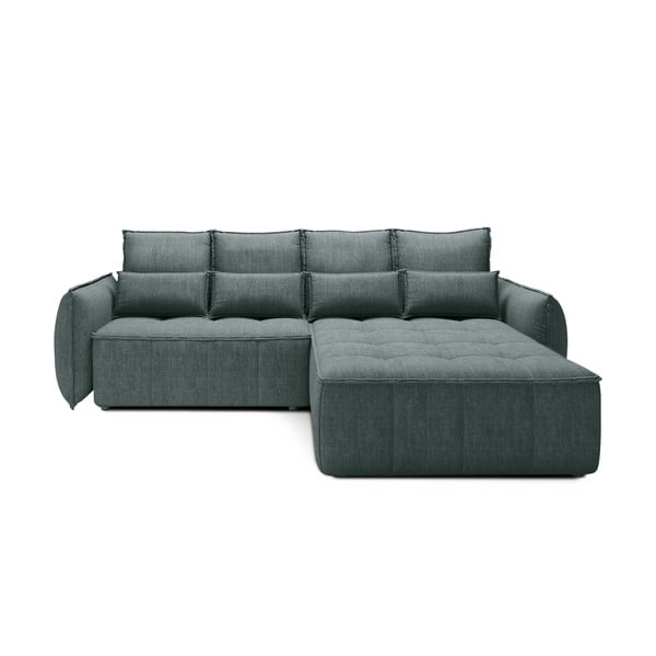 Zelena baršunasti sklopiva/s prostorom za odlaganje kutna garnitura (s desnim kutom/s ležaljkom) Campo – ELTAP