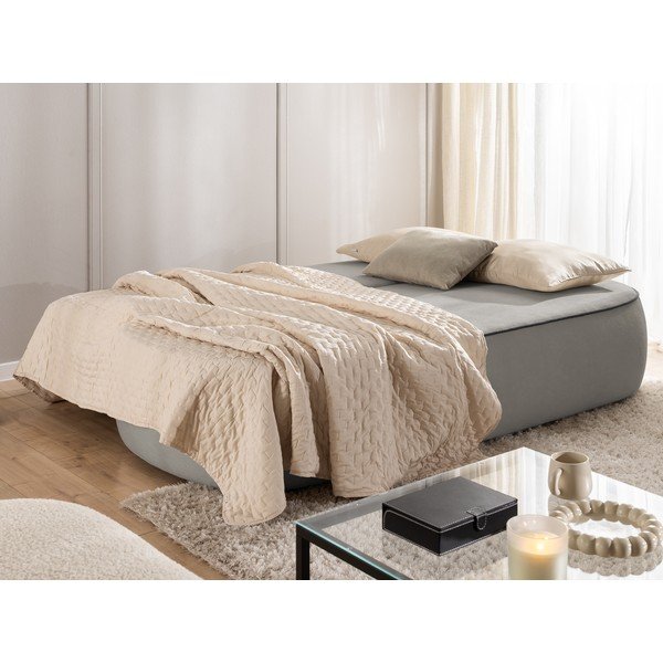 Crna/siva baršunasti sklopiva/s prostorom za odlaganje sofa 210 cm Saga – Ropez-image-1