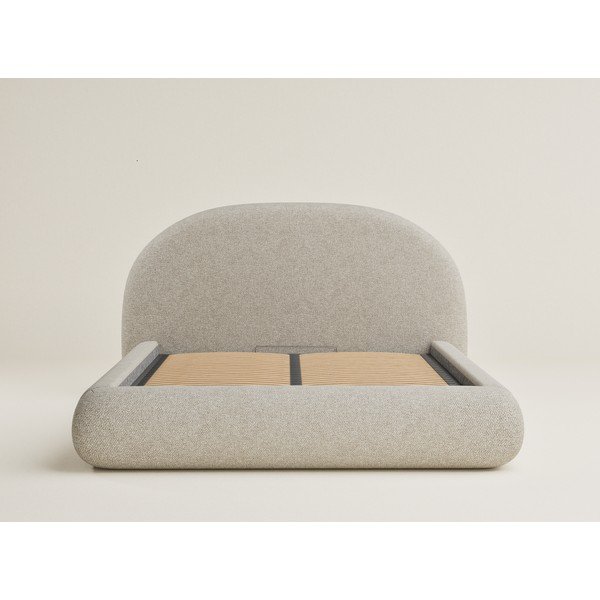 Bež tapecirani bračni krevet s prostorom za odlaganje s podnicom 180x200 cm Maumere – Maison de Rêve-image-2