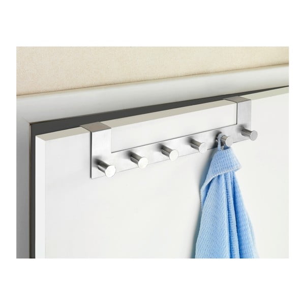 Vješalica za vrata sa 6 kukica u srebrnoj boji Wenko Celano-image-1