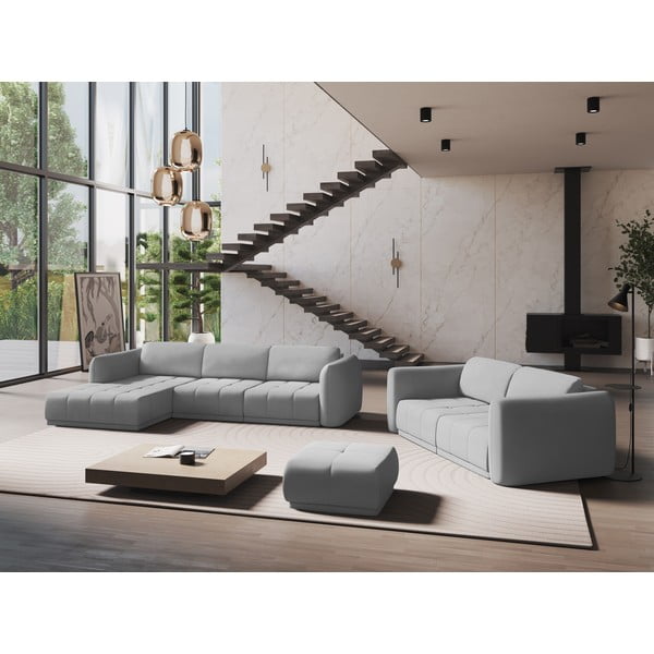 Svijetlo siva kutna garnitura (s lijevim kutom) Hoku – Makamii-image-1