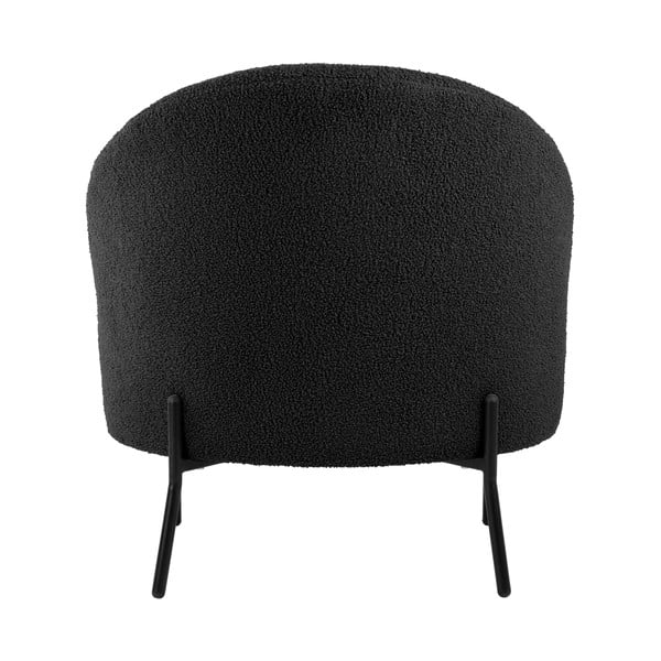 Crna fotelja od bouclé tkanine Noble – Leitmotiv-image-3