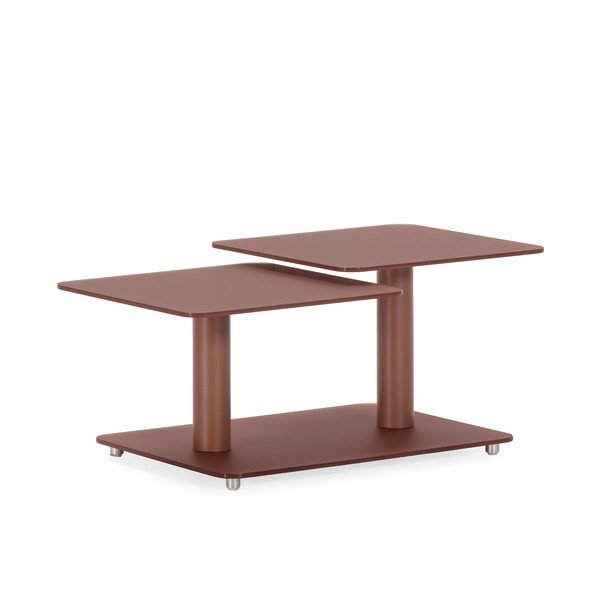 Stakleni stolić za kavu boje terakote 54x115 cm Elvi – Marckeric