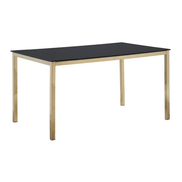 Blagovaonski stol u crno-zlatnoj boji Mauro Ferretti Glam, 75 x 140 cm