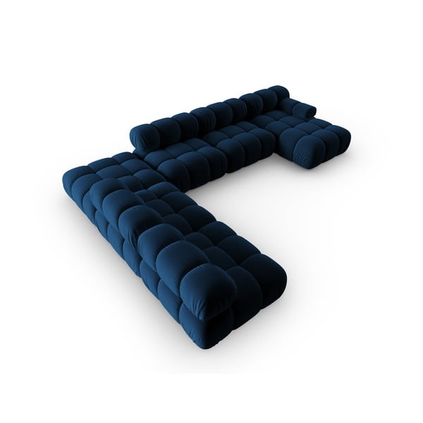 Plava baršunasta sofa 379 cm Bellis – Micadoni Home-image-4