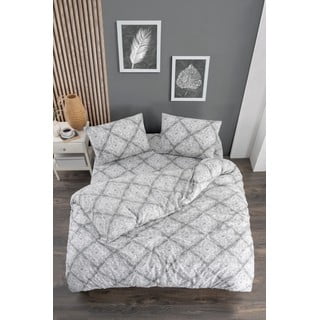 Siva posteljina za krevet za jednu osobu/za produženi krevet s uključenom plahtom/3-dijelna 160x220 cm Geometric – Mila Home