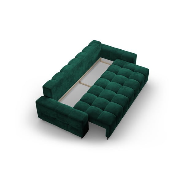 Zelena baršunasti sklopiva/s prostorom za odlaganje sofa 250 cm Wicklow – Cosmopolitan Design-image-3