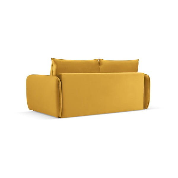 Senf žuta baršunasta sklopiva sofa 214 cm Vienna – Cosmopolitan Design-image-3
