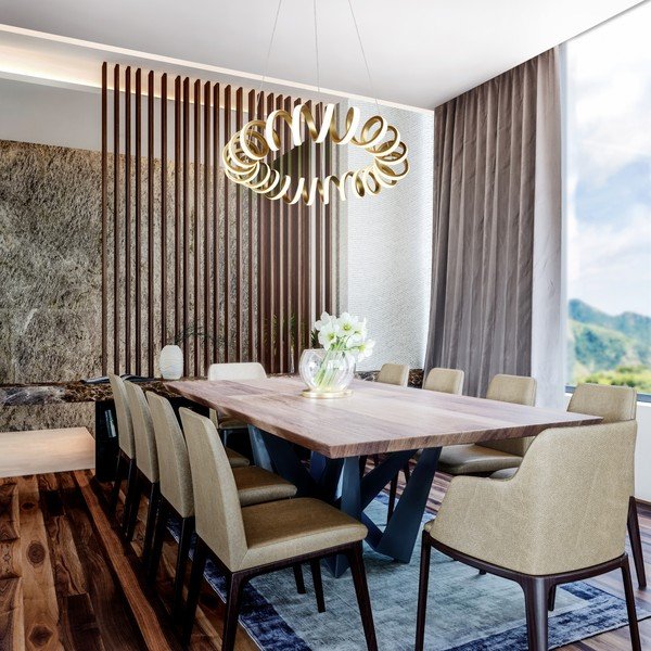 LED viseća svjetiljka u zlatnoj boji ø 55 cm Curl – Trio-image-1