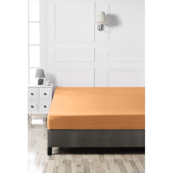 Narančasta pamučna plahta s gumom 140x200 cm – Mijolnir-image-2