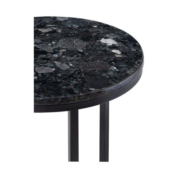 Crni granitni stol s crnim podnožjem RGE Crystal, ⌀ 50 cm-image-4