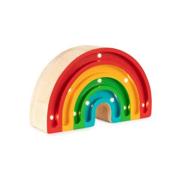 Šarena stolna lampa od borovine Little Lights Rainbow, širine 20 cm-image-1