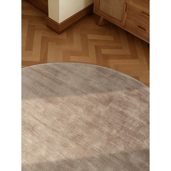 Bež ručno rađen okrugao tepih viskozan ø 150 cm Noemi – Vikosa-image-3