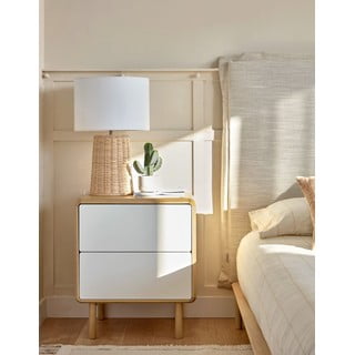 Stolna lampa u prirodnoj boji s tekstilnim sjenilom (visina 51 cm) Kimjit - Kave Home