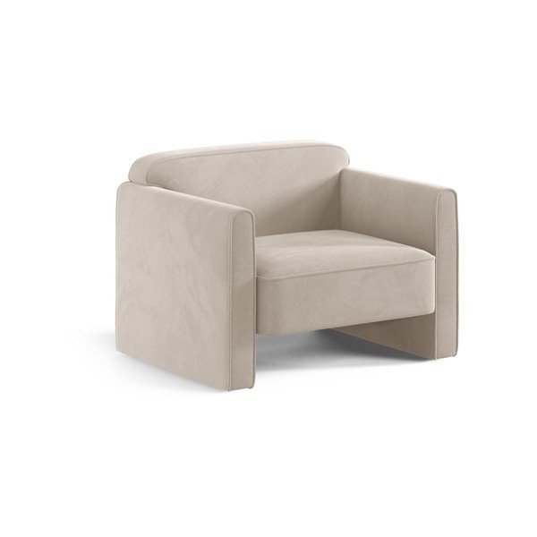 Bež baršunasti fotelja Abby – Micadoni 