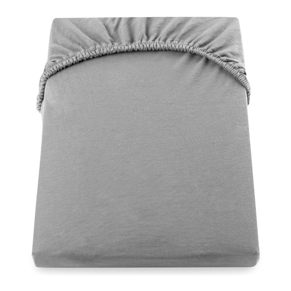 Siva elastična plahta DecoKing Nephrite, 180/200 x 200 cm