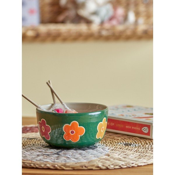 Tamno zelena dječja zdjelica od kamenine ø 12 cm Addy – Bloomingville Mini-image-2