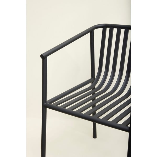 Crna metalna vrtna fotelja Villa – Hübsch-image-1