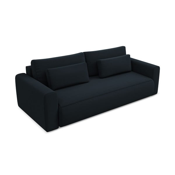 Tamno plava baršunasti sklopiva/s prostorom za odlaganje sofa 238 cm Kapua – Makamii-image-2
