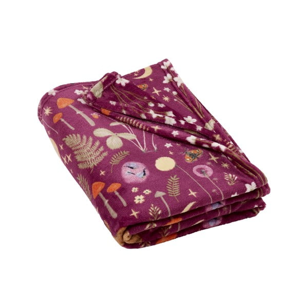 Ljubičasta deka od mikropliša 130x170 cm Enchanted Twilight Animals – Catherine Lansfield