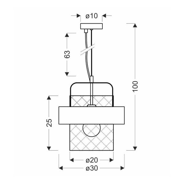 Metalna viseća lampa crno-bakrene boje ø 30 cm Fiba - Candellux Lighting-image-2