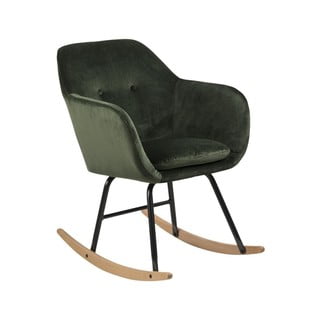 Zelena baršunasta stolica za ljuljanje Actona Emilia